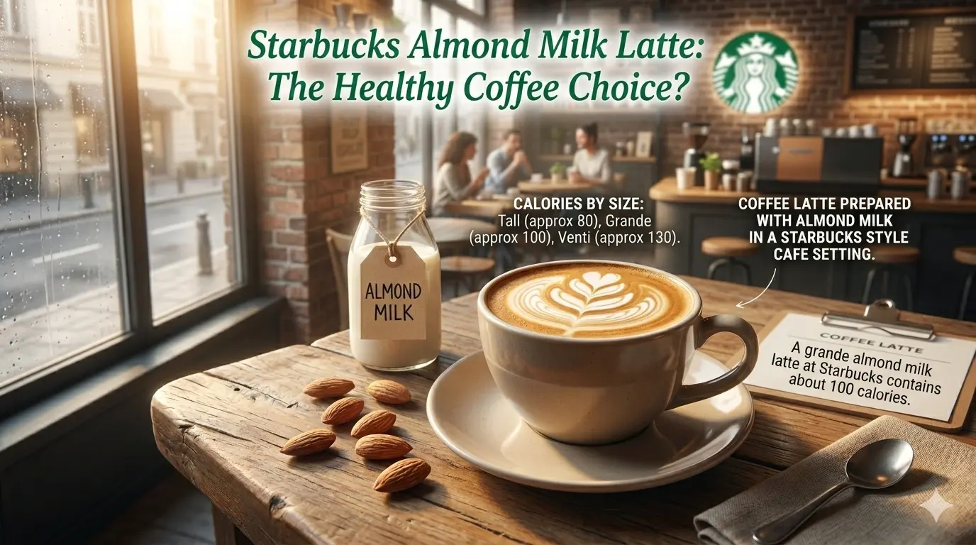 Starbucks almond milk latte calories by size — tall grande venti