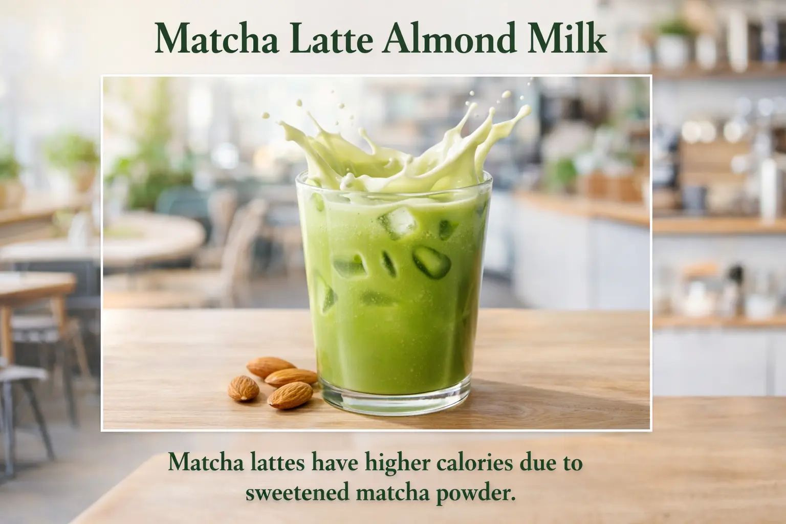 Matcha latte with almond milk calories — Starbucks iced and hot versions