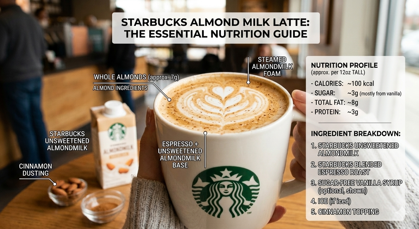 Almond milk latte calories