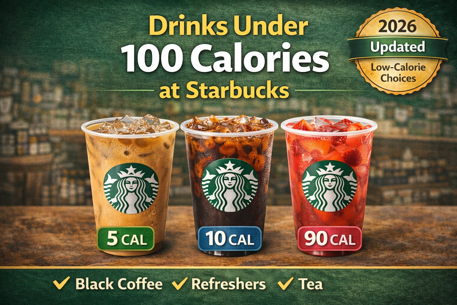 drinks under 100 calories at starbucks