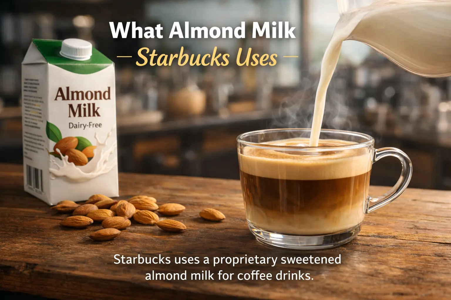 What almond milk does Starbucks use — proprietary almondmilk blend