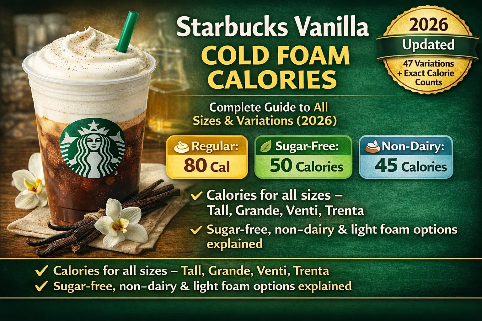  Starbucks Vanilla Cold Form Calories