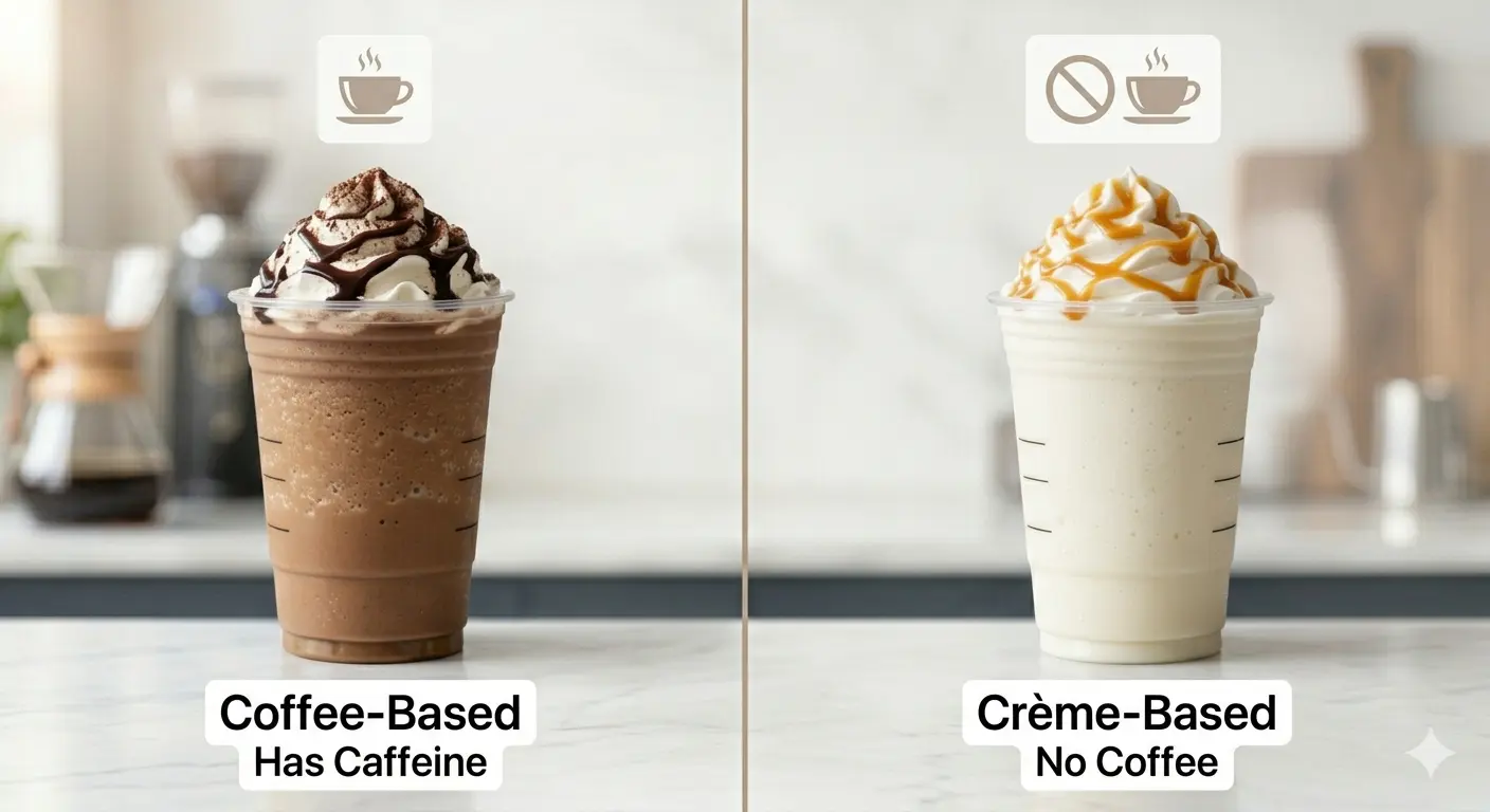coffee vs creme frappuccino difference caffeine calories starbucks comparison
